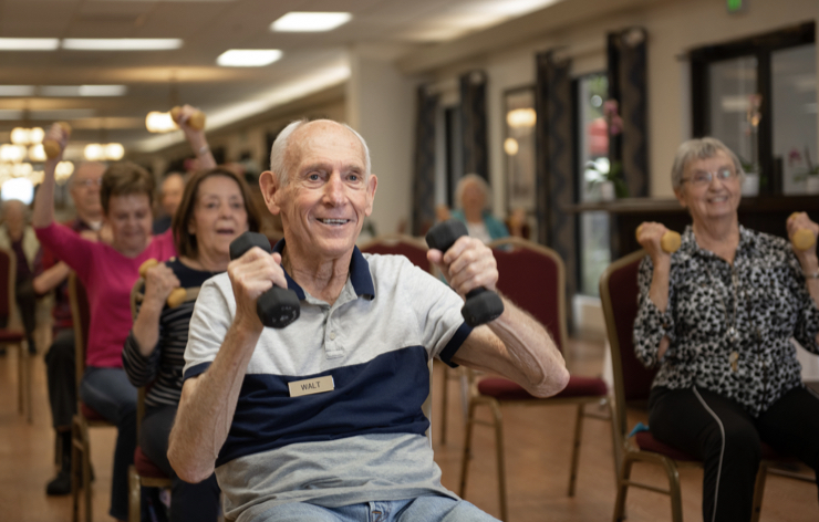 Senior Exercising at Pasadena Highlands Retirement Community