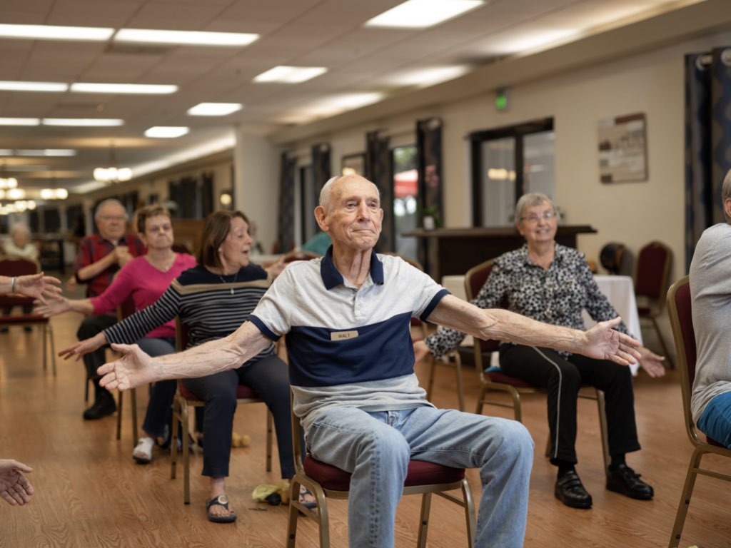 Retirement Community in Pasadena Resident Exercising